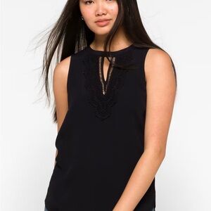 Daniel Rainn Quin Keyhole Crochet Blouse